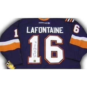  Pat LaFontaine Autographed Hockey Jersey (New York 