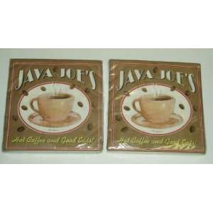  Java Joes Hot Coffee and Good Eats Luncheon Napkins ~ 2 