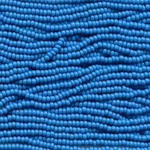Dark Turquoise Blue Opaque Czech 11/0 Glass Seed Beads (4)(6 String 