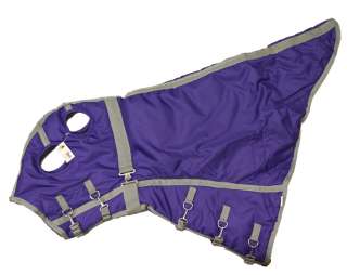 1200D Water Proof Neck Cover Hood Winter Horse Blanket Rug Purple 