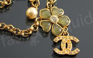 Authentic CHANEL Gold Gripoix Flower Necklace Pearl Pour Glass Express 