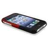 SNAP ON 2 PIECE RED BLACK RUBBER HARD SHIELD SHELL CASE for iPHONE 3G 