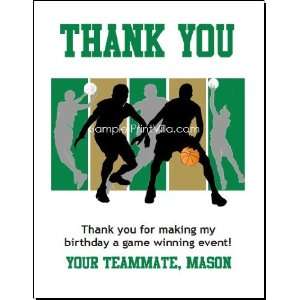 Boston Celtics Colored Basketball Thank You Cards