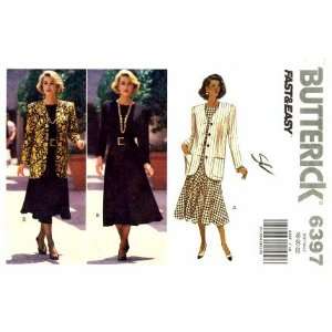  Butterick 6397 Sewing Pattern Misses Jacket & Dress Size 