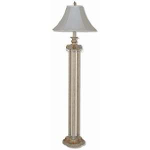  64 inch Ivory Antique Style Floor Lamp with 3 pillar 