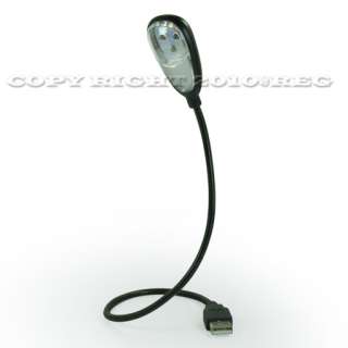 PC Notebook Laptop USB 3 LED Flexible Light Lamp+Switch  