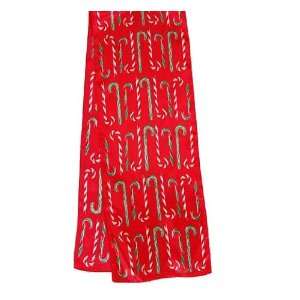  Echo 127550 Rectangle Holiday Scarf   Red Candy Cane Print 