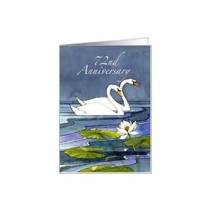  72nd Wedding Anniversary Swans Card Health & Personal 