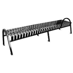  8 Backless Bench with Curved Arms in Black Patio, Lawn & Garden