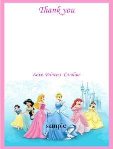 PERSONALIZED PRINCESSES INVITATIONS OR THANK YOUS