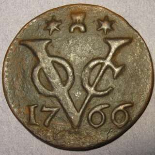 1766 Dutch Colonial New York Penny Zeeland Mint VOC Copper Cent  