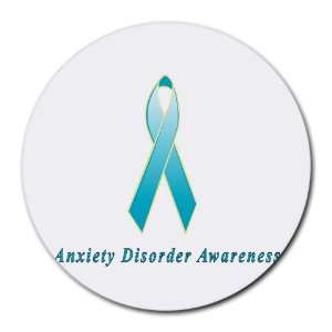  Anxiety Disorder Awareness Ribbon Round Mouse Pad Office 