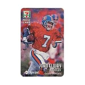 Collectible Phone Card 15m 7 Eleven 1996 NFL Football John Elway 