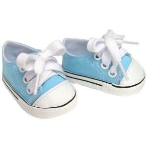   , Fits American Girl Dolls Sneakers, Light Blue Canvas Toys & Games