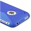 Blue S Shape TPU Skin Rubber Case Cover+Privacy Screen Film For iPhone 