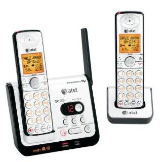 AT&T CL82209 DECT 6.0 Cordless Phone, Black/Silver, 2 Handsets by AT&T