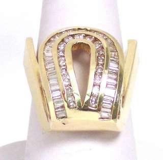 you are viewing a beautiful 14k gold and diamonds horseshoe ring this 
