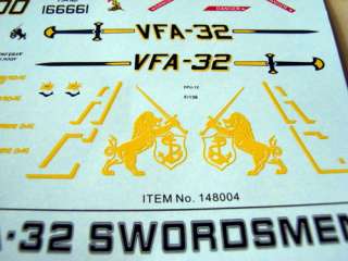 Jasmine Model 1/48 F/A 18F VFA 32 Swordsmen decal  