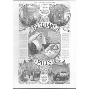  Advert Beecham Pills In Convent Hospital 1887