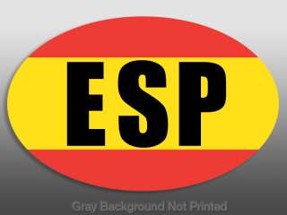 Euro Oval ESP Espana Flag Sticker   decal spanish spain  