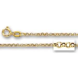  14K Yellow Gold Round Rolo Link Chain (1.85mm)   18 Inch Jewelry