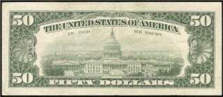 1963 A $50 DOLLAR BILL STAR FEDERAL RESERVE NOTE SAN FRANCISCO Fr 2113 