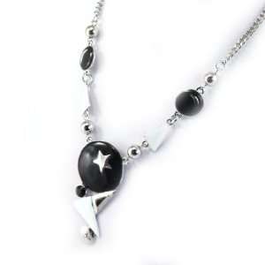  Necklace french touch Nuit Etoilée black white 
