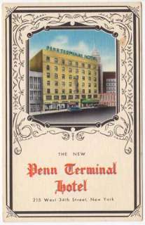 Linen Postcard Penn Terminal Hotel in New York City, New York