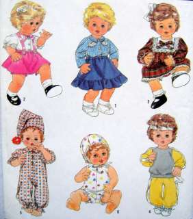 8376 Baby Doll Wardrobe Clothing Pattern SMALL UNCUT   1987  