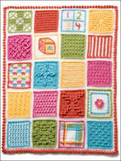 Blocks & Borders Baby Blankets Crochet Patterns Squares  