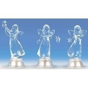  Pack of 6 Icy Crystal LED Lighted Angel Christmas Figures 
