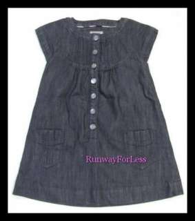 BURBERRY Clothing Girls 7 Years Black Blue Button Front Thick Denim 