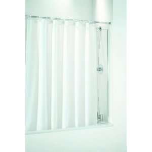  White Waterproof Bath Fabric Shower Curtain with Hooks 72 