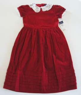 NWT Holiday RALPH LAUREN Deep Red Corduroy CHRISTMAS $65 Dress Sz 5 