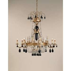 Currey and Company 9641 8 Light Alexandra Chandelier, Gold Leaf Finish 