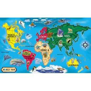    6 Pack MELISSA & DOUG FLOOR PUZZLE WORLD MAP 