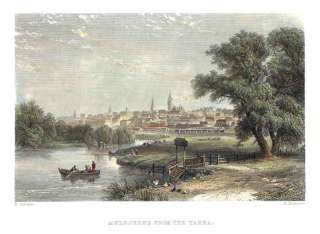 AUSTRALIA MELBOURNE from the Yarra. Colored. c.1875  