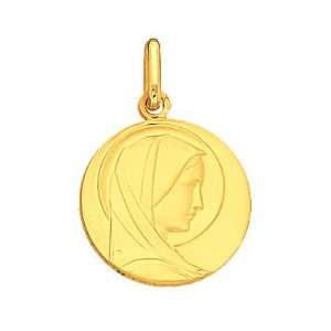  9K Yellow Gold   Virgin Mother Mary Medal Pendant Jewelry