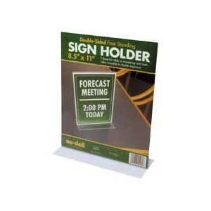 Sign Holder, T Frame, 8 1/2x11, Clear Acrylic   Sold as 1 EA   Sign 