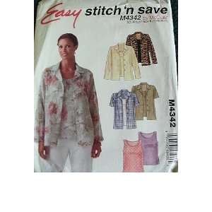  MISSES SHIRTS AND TOP SIZES 16 18 20 22 EASY STITCH N 