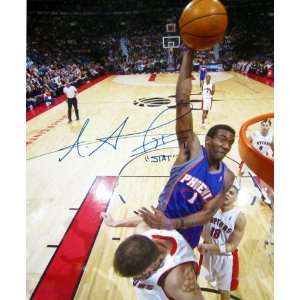  Autographed Amare Stoudemire Picture   with STAT 
