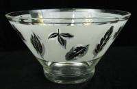   Libbey Golden Foliage Frosted Glass Punch Bowl Ice Bucket  