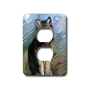 Wild animals   Wolf   Light Switch Covers   2 plug outlet cover