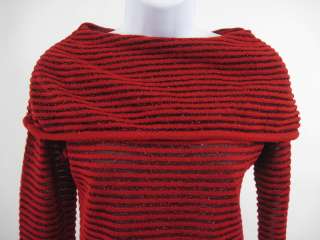 ESCADA Red Glitter Long Sleeve Shirt Sweater Sz 34  