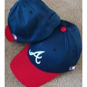  MLB Flex FITTED Med/Lg Atlanta BRAVES Home Blue/Red Hat Cap 