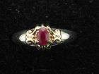 Sterling Silver Band Topped With 14K Gold And A Ruby Ring Size 9