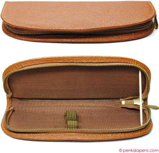 PELIKAN style brown leather pen pouch for two pen 1950s  