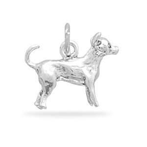  Sterling Silver Chihuahua Charm with 18 Steel Chain 