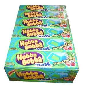 Wrigleys Hubba Bubba Max Bubble Gum, Island Punch, 5 Piece Packs 