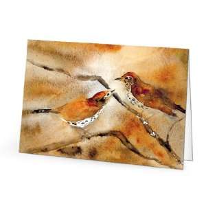 Wood Thrushes in Love Notecards